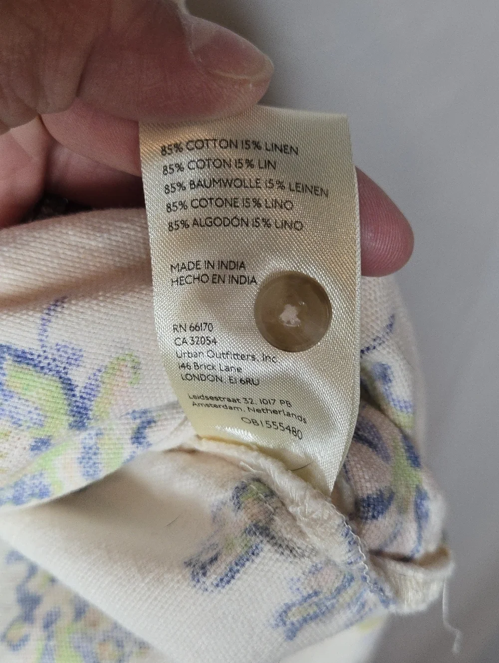 Anthropologie Pilcro Floral Oxford Tunic Button Up Cotton Linen Women's Large - Picture 5 of 6